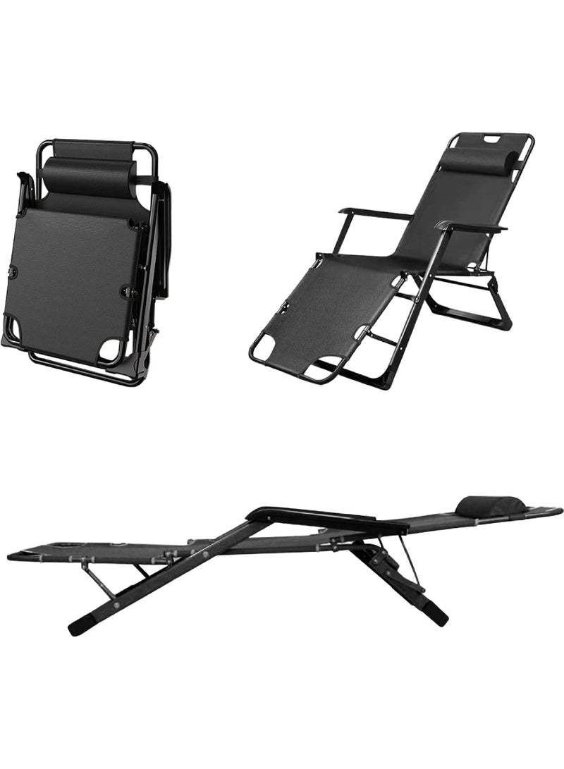 Folding Chaise Lounge Chair Outdoor Patio Pool Beach Lawn Recliner Reclining Zero Gravity Lounge Chair Beach Sunbath Chair