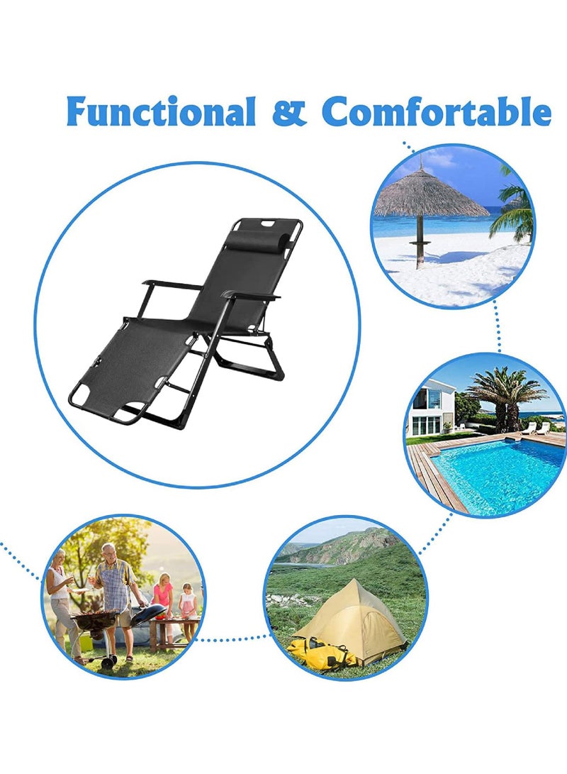 Folding Chaise Lounge Chair Outdoor Patio Pool Beach Lawn Recliner Reclining Zero Gravity Lounge Chair Beach Sunbath Chair
