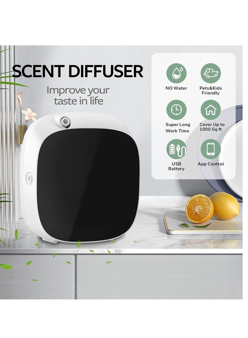 Scent air Machine for Home, Smart Waterless Essential Oil Diffuser with Cold Air Diffusion Technology 100ML, Hotel Collection Diffuser for Large Room, Spa, Office Wall Mounted Scent Diffuser