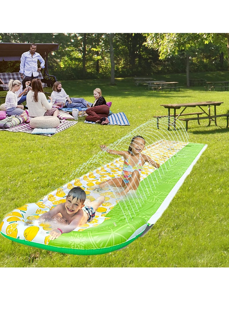 Water Slide for Kids Adults Double Lane Slip Backyards Funner Slip and Slide Summer Water Play Toys Waterslide with 1 Boogie Boards 15.75FT 1 Sliding Racing Lanes for Backyard