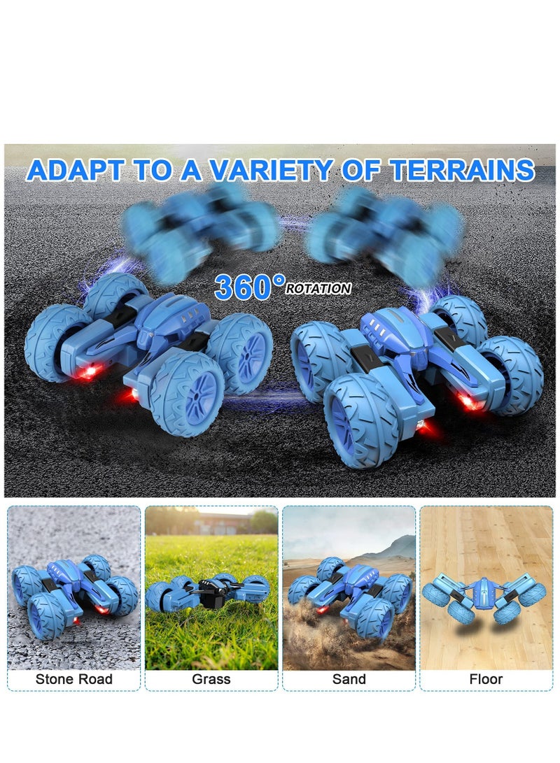 RC Stunt Car Remote Control Car for Kids 4WD Trucks RC Crawler Vehicles Toys 360° Flips Rotation Off Road Excellent gift on occasions Blue