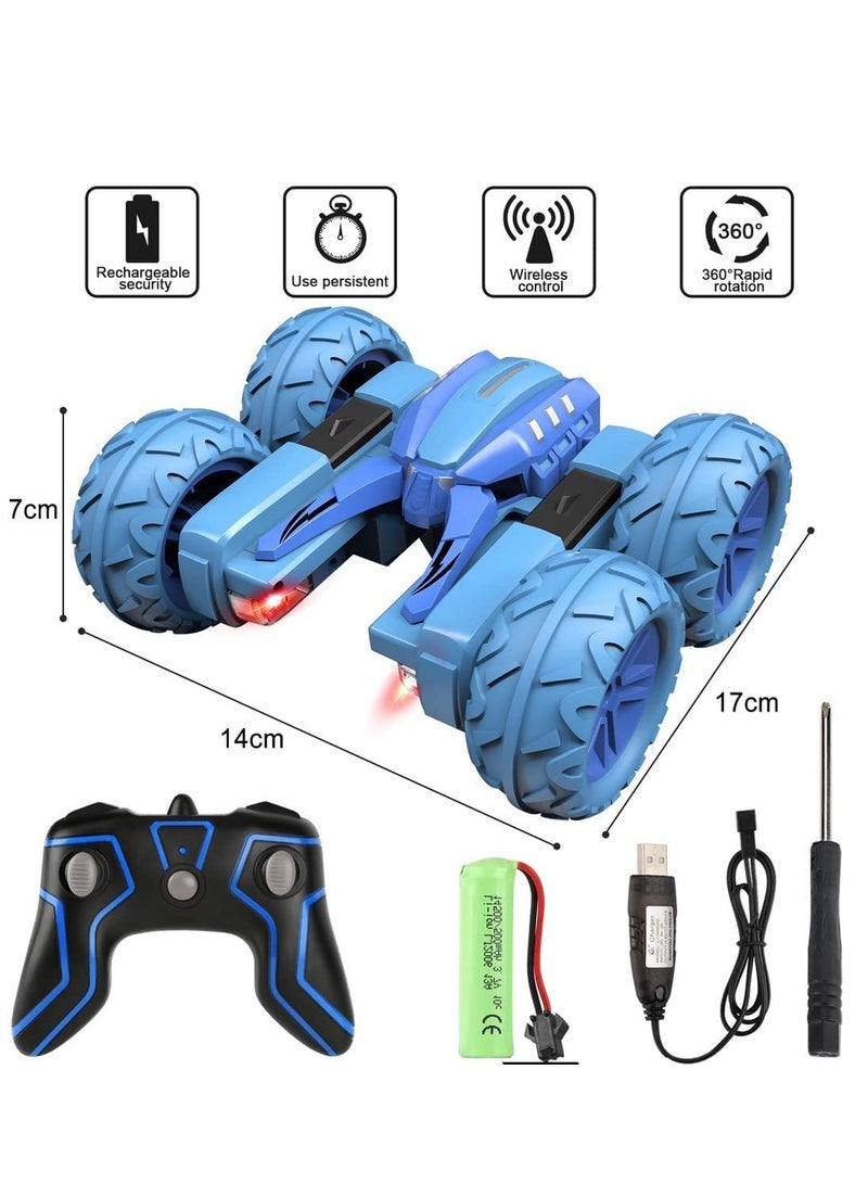 RC Stunt Car Remote Control Car for Kids 4WD Trucks RC Crawler Vehicles Toys 360° Flips Rotation Off Road Excellent gift on occasions Blue