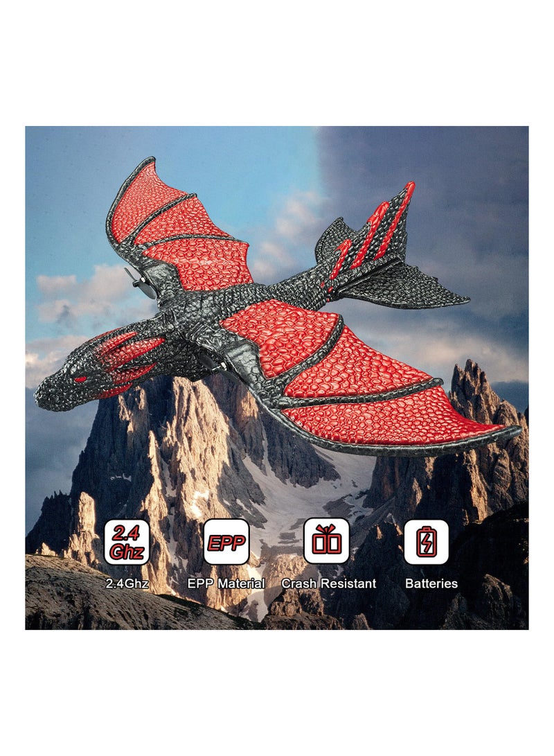 RC Plane 2.4Ghz Remote Control Airplane Flying Bird Dragon with 1 Batteries 6 Axis Gyro Stabilizer RTF Easy to Fly Glider for Beginners Adults Kids Boys