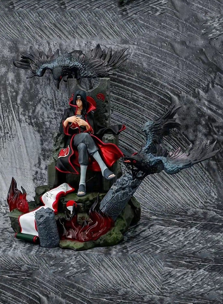 Naruto Throne Itachi Crow Itachi Super Handsome Sitting Scene Statue Anime Character Model Hand-made Dolls Around Dolls Ornaments