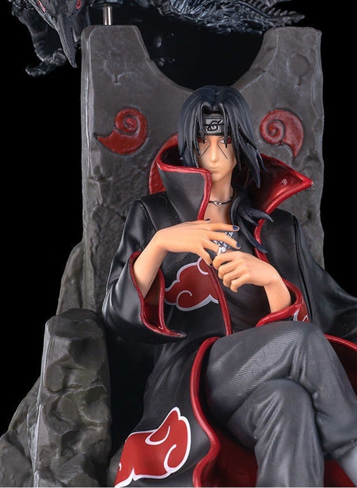 Naruto Throne Itachi Crow Itachi Super Handsome Sitting Scene Statue Anime Character Model Hand-made Dolls Around Dolls Ornaments