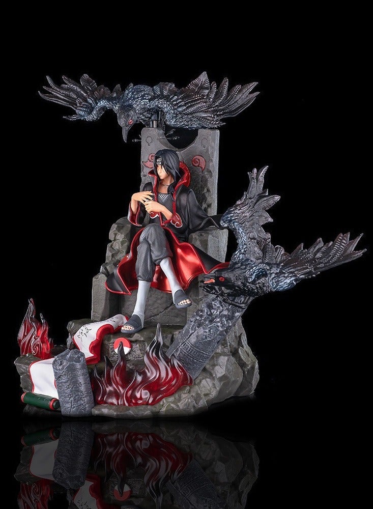 Naruto Throne Itachi Crow Itachi Super Handsome Sitting Scene Statue Anime Character Model Hand-made Dolls Around Dolls Ornaments