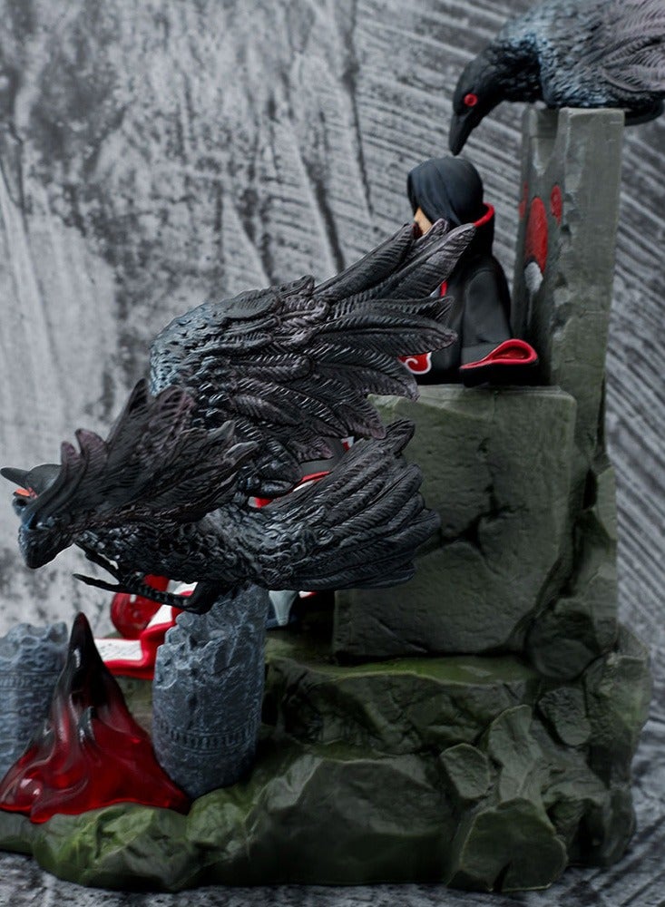 Naruto Throne Itachi Crow Itachi Super Handsome Sitting Scene Statue Anime Character Model Hand-made Dolls Around Dolls Ornaments