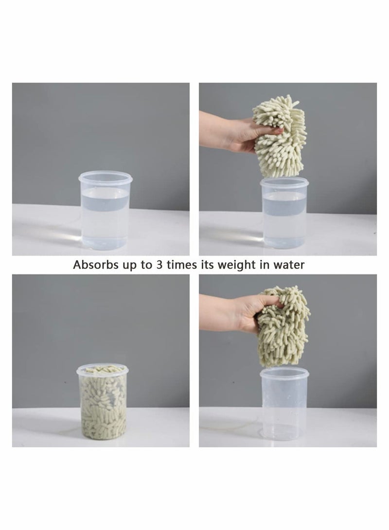 2Pcs Hand Towels for Bathroom Decorative Set SYOSI Chenille Hanging Microfiber Plush Absorbent Soft Small Bath Towel with Loop for Kitchen Washstand