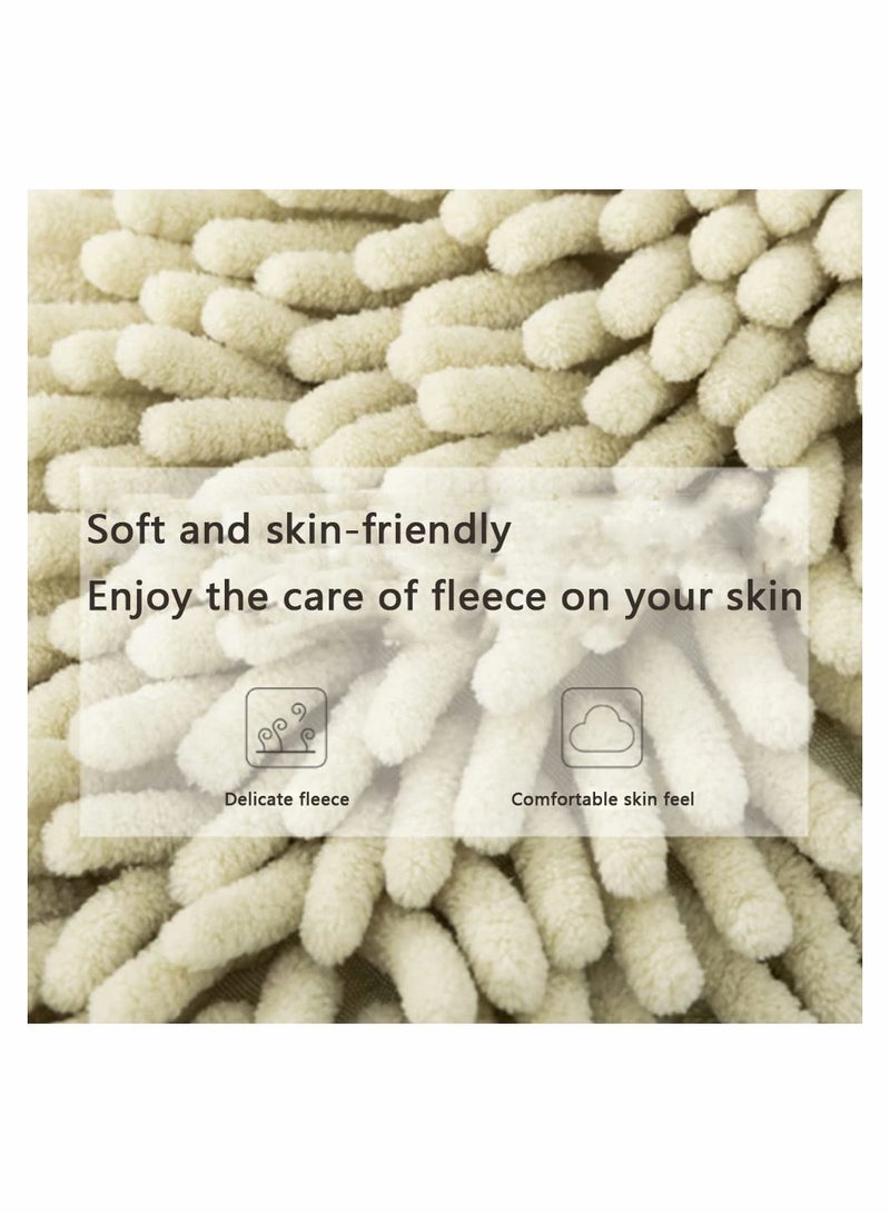 2Pcs Hand Towels for Bathroom Decorative Set SYOSI Chenille Hanging Microfiber Plush Absorbent Soft Small Bath Towel with Loop for Kitchen Washstand