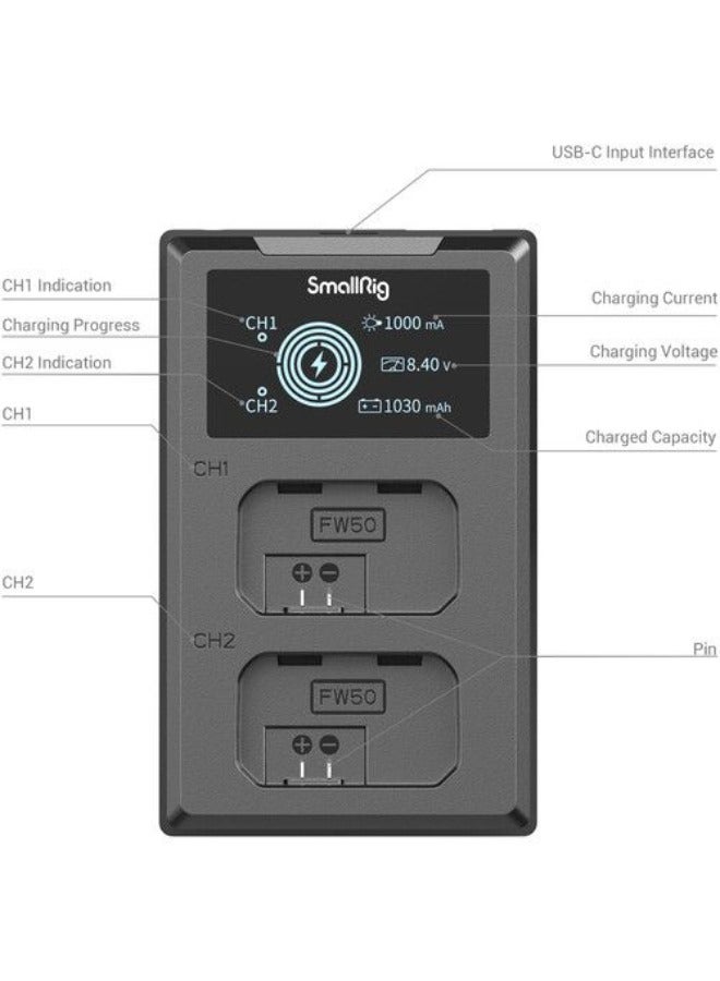 SmallRig NP-FW50 2-Battery Kit With Dual Charger