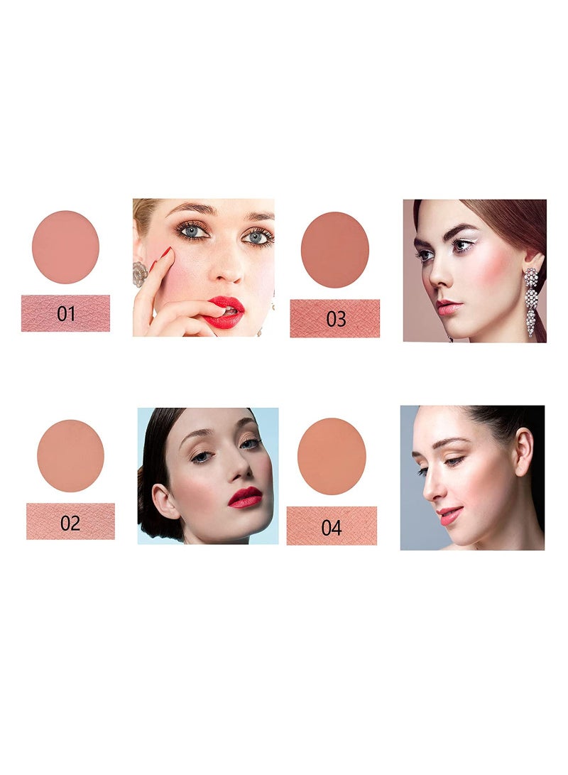 Blush Palette, Makeup 8 Color Contour and Highlight Blush Palette Matte Blush Powder Bright Shimmer Face Cosmetics Blusher Light Face Blush Palette with Blush Brush
