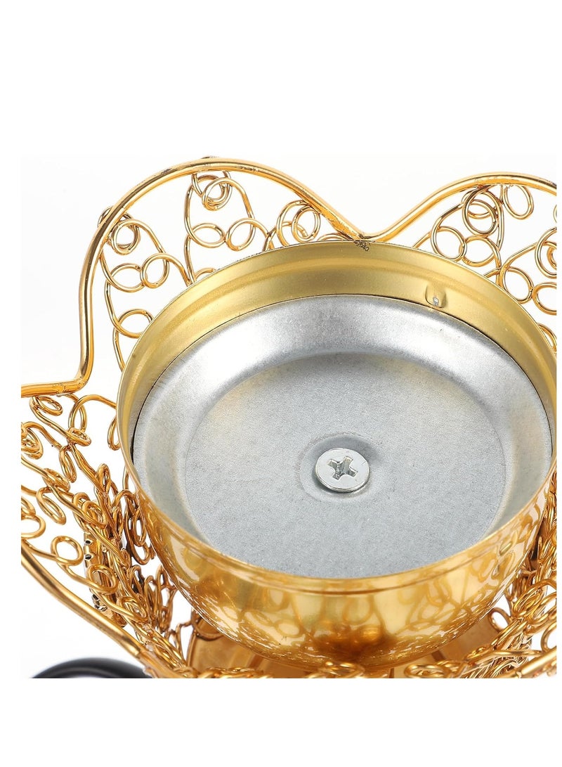 Electric Incense Burner Metal Bakhoor Middle Eastern Style Tabletop Aroma Diffuser Censer for Home Office Yoga Spa Aromatherapy Meditation Decor