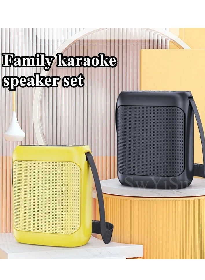 YS-220 Outdoor Karaoke Speaker Big Strap Speaker With Dual UHF Wireless Microphone Golden