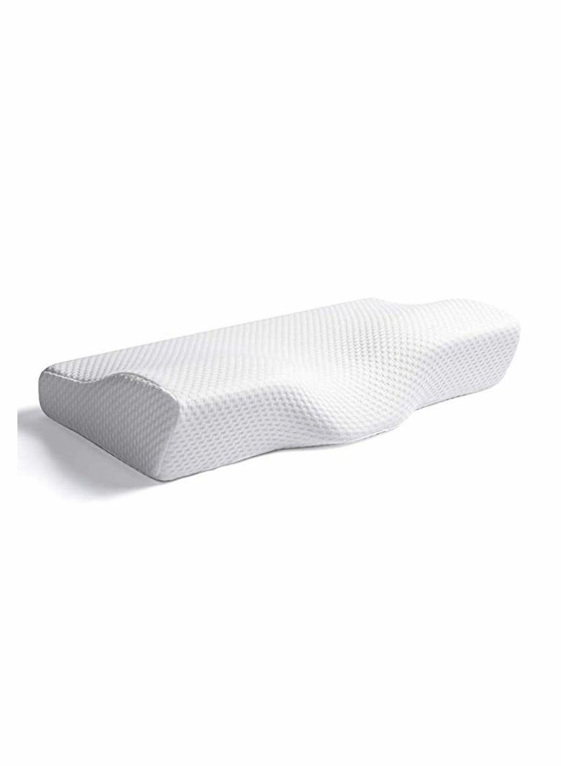 Memory Foam Pillow, Ergonomic Cervical Pillow for Neck Pain-Orthopedic Contour Pillow for Side Sleepers, Bed Pillow for Sleeping, Sleeper Shoulder Support Back Stomach (White, 50 * 30cm)