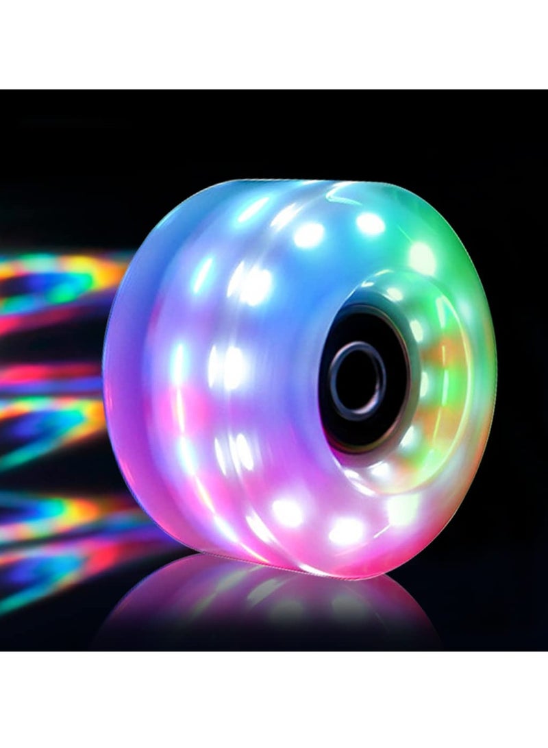 Roller Skate Wheels with Luminous Quad[8 Pack], Light Up Speed Skates Wheels for Indoor or Outdoor Double Row Skating and Skateboard