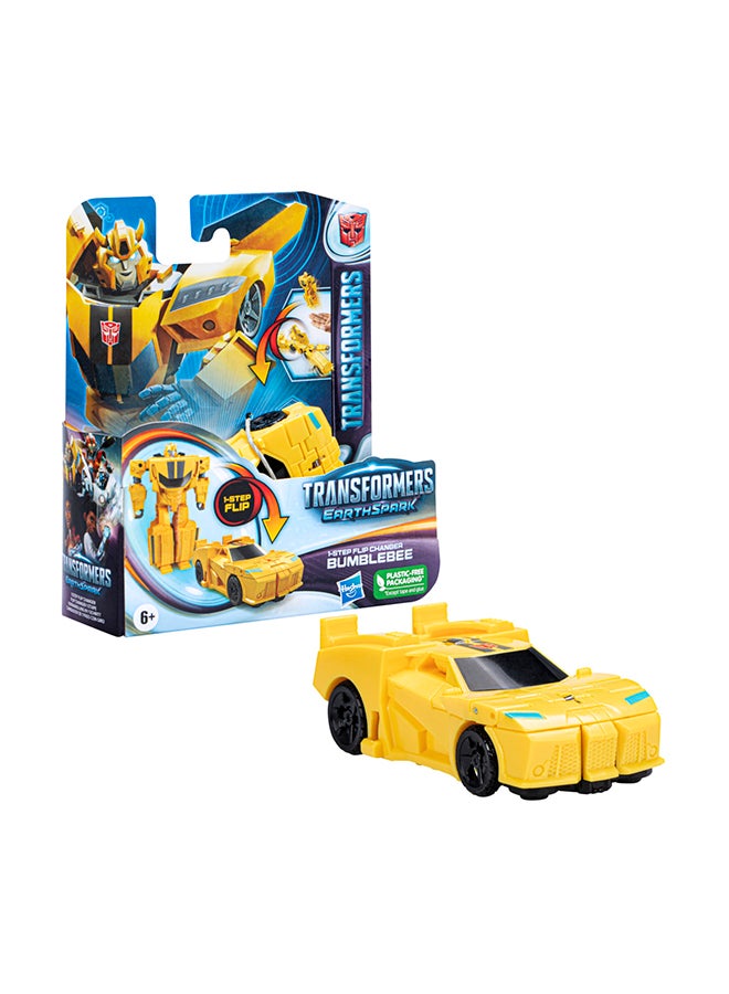 Toys EarthSpark 1-Step Flip Changer Bumblebee 4-Inch Action Figure, Robot Toys for Ages 6 and Up