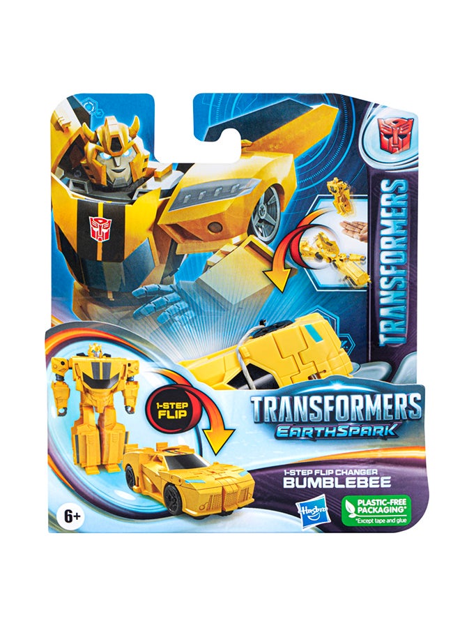 Toys EarthSpark 1-Step Flip Changer Bumblebee 4-Inch Action Figure, Robot Toys for Ages 6 and Up