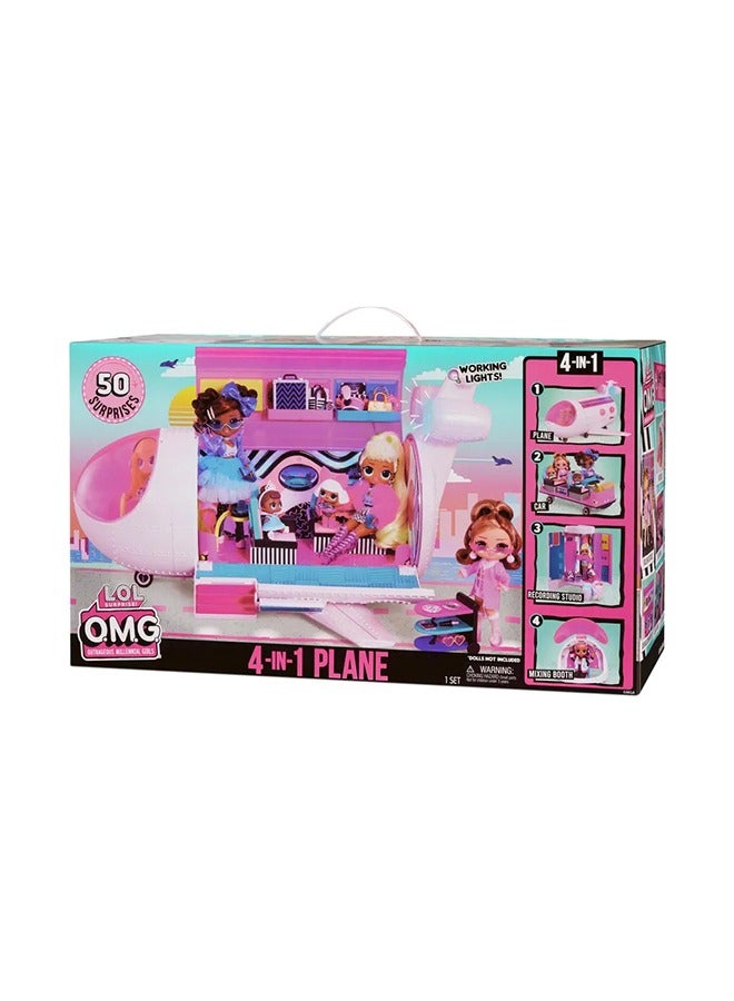 L.O.L. Surprise! OMG Plane 4-in-1 Playset - Aeroplane with 50 Surprises Including Multiple Accessories