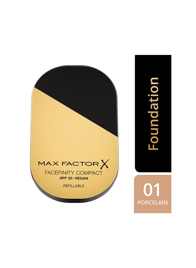 Facefinity Compact Foundation - 001 - Porcelain, 10g