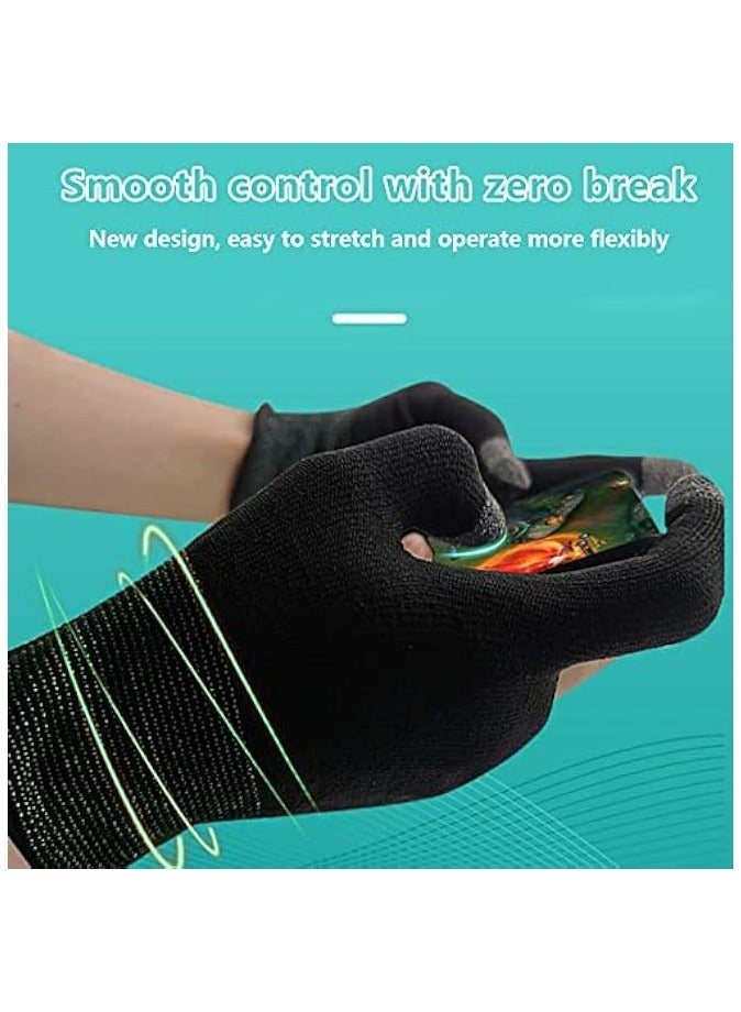 Gaming Gloves, Gaming Finger Sleeves, Anti-Sweat Breathable, Thumb Sleeves for Highly Sensitive Nano-Silver Fiber Material + Nylon, for PUBG Mobile Phone Games Accessories