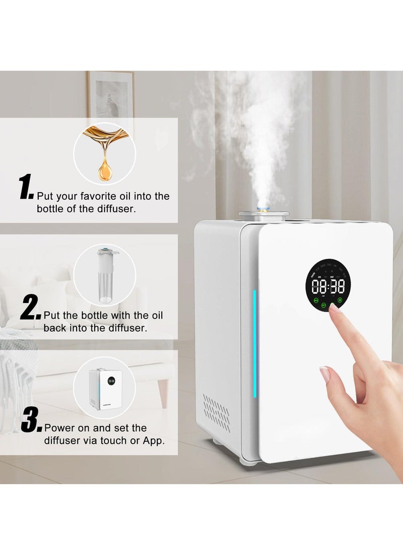 Humidifiers for Bedroom Home, Bluetooth HVAC Scent Diffuser, Quiet Cool Mist Humidifiers for Large Room, Oil Diffuser & Nightlight for Baby Nusery, 50 Hours Runtime for Home, Indoor Plants