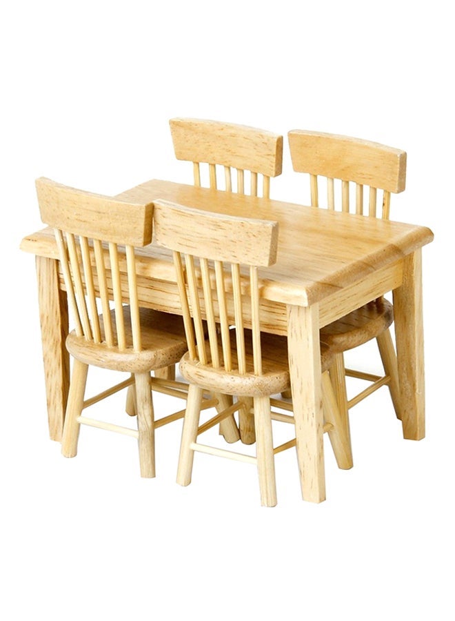 5-Piece Miniature Dining Table And Chair Set