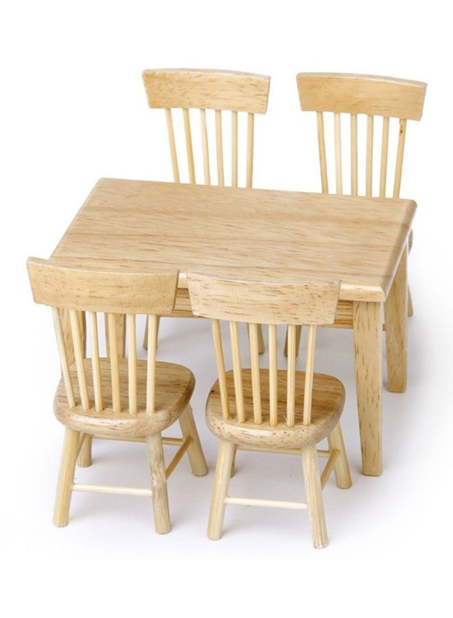 5-Piece Miniature Dining Table And Chair Set