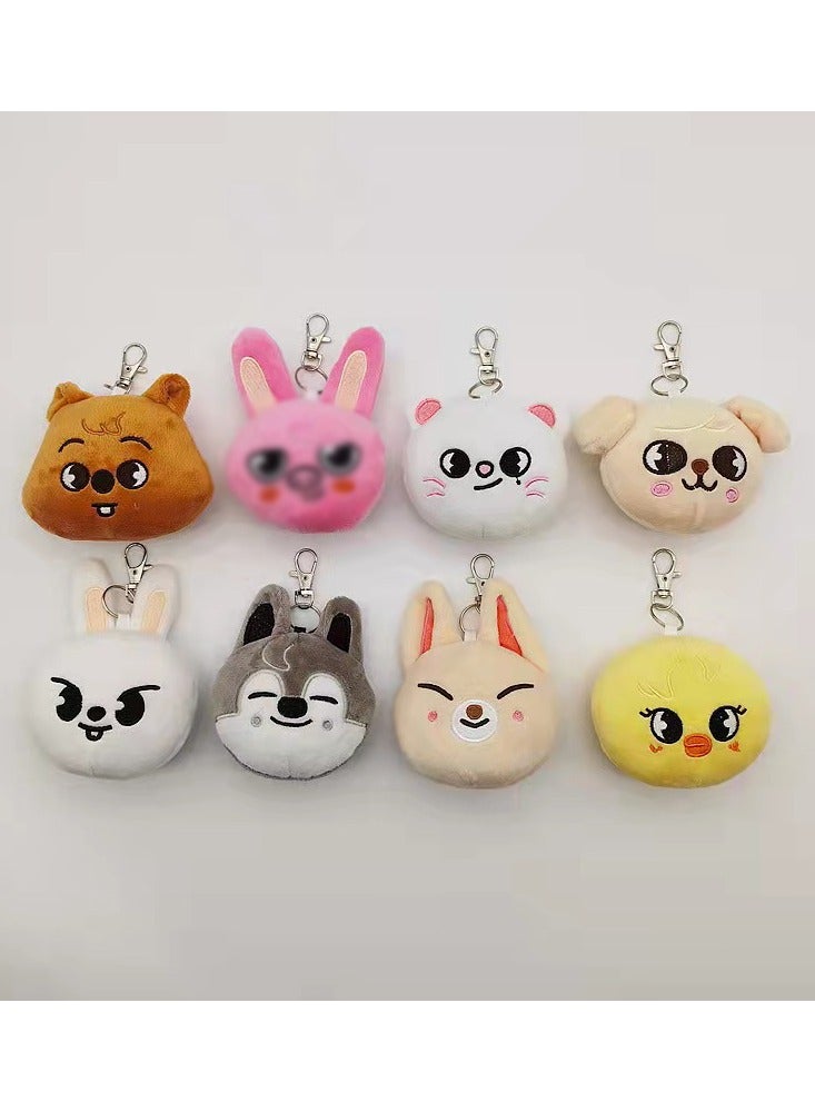 8 Piece Skzoo Keychain Plush Toy Stray Kids Pendant