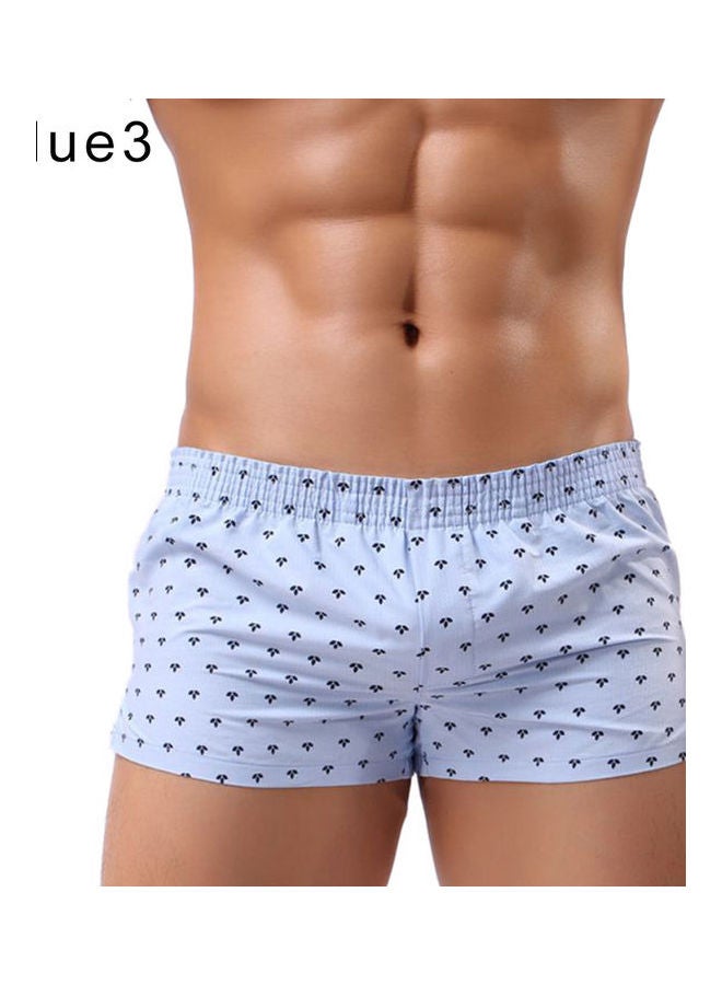 Fashionable Dots Clover Printed Boxers Blue