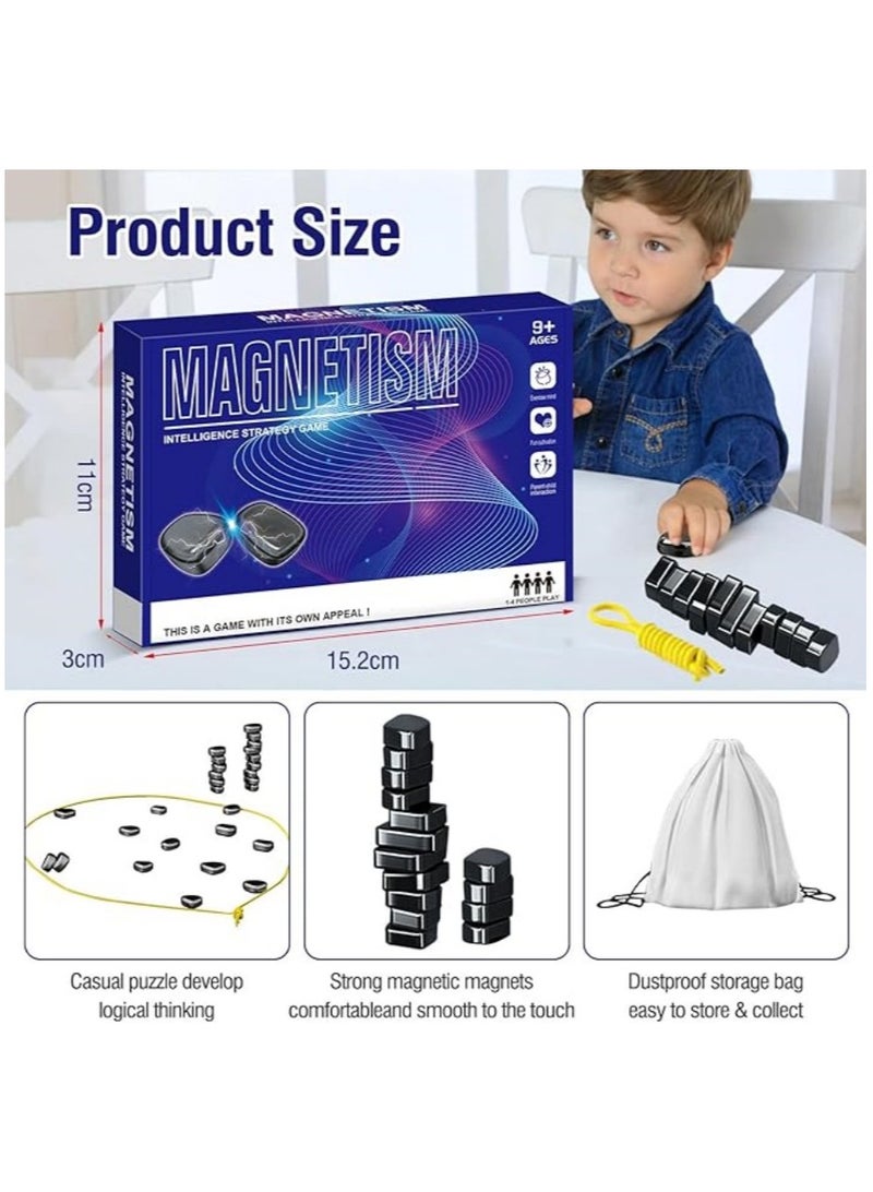 Magnetic Chess Strategy Game Set, Magnetic Battle Chess Game with Rope, Portable Board Chess Set, Party supplies for Family Gathering & Traveling