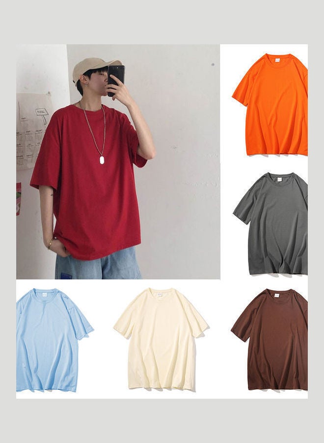 Loose Fit Solid T-Shirt Coffee