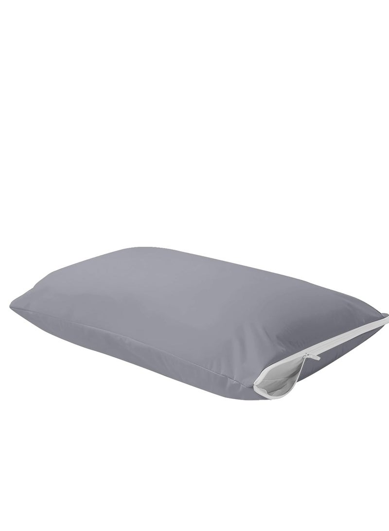 Utopia Bedding Waterproof Pillow Protector Zippered (4 Pack) Standard Grey– Bed Bug Proof Pillow Encasement 20 x 26 Inches