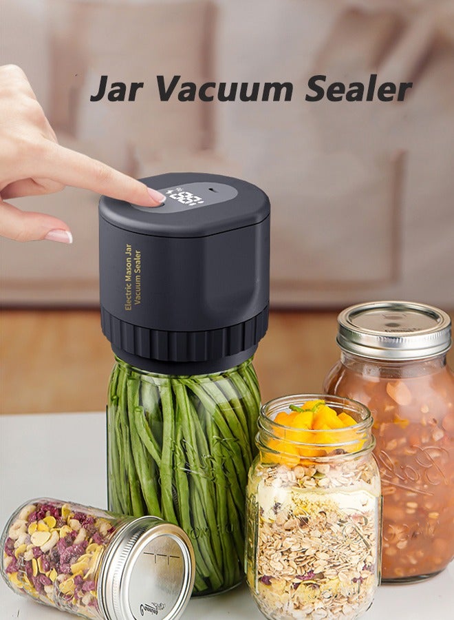 Electric Jar Vacuum Sealer, Portable Vacuum Sealing Device, Jar Lid Sealer, Electric Jar Sealing Machine, Air Removal for Jars, Time-Saving, Electric Food Preserver With 10 Jar Lids