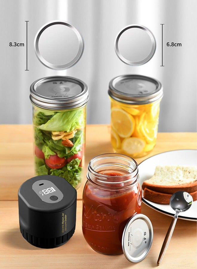 Electric Jar Vacuum Sealer, Portable Vacuum Sealing Device, Jar Lid Sealer, Electric Jar Sealing Machine, Air Removal for Jars, Time-Saving, Electric Food Preserver With 10 Jar Lids