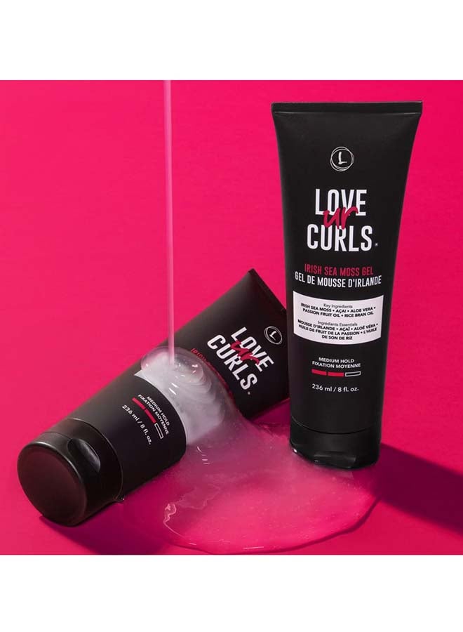 Love Ur Curls - LUS Irish Sea Moss Hair Gel, Medium Hold Hair Styling Curling Gel for Defined Curly Hair, Waves & Coils, Vegan, Cruelty Free, 236mL