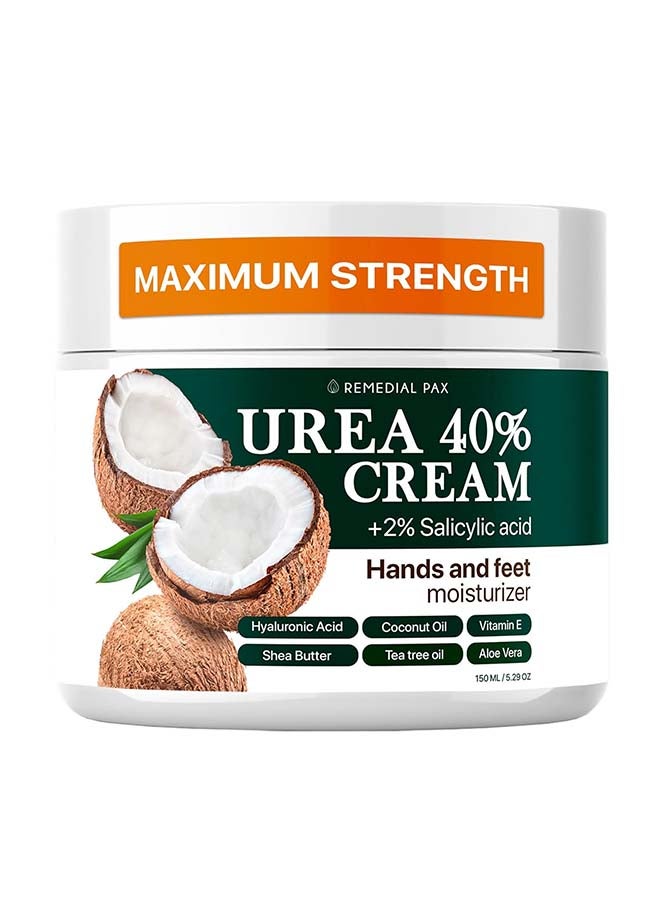 Urea Cream 40 Percent for Feet, 40% Urea Foot Cream for Dry Cracked Heels Knees Elbows Callus Hands Repair Treatment with 2% Salicylic Acid, Foot Moisturizer, Dead Skin Remover, Softener for Feet Care