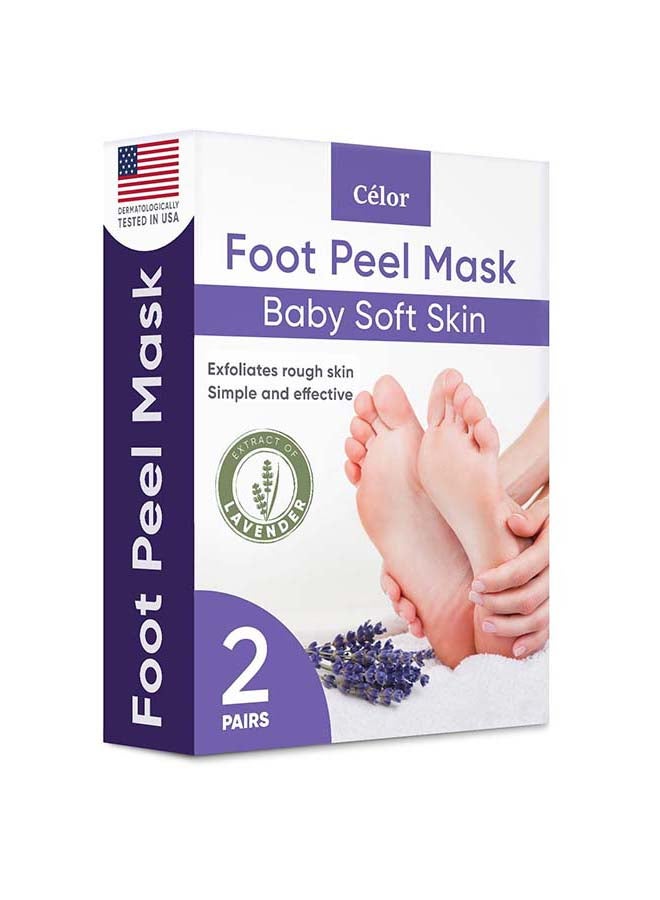 Foot Peeling Mask | Skin Care Pedicure Foot spa - Foot Mask & Foot Callus Remover with Aloe Vera Extract for Baby Soft Skin | Woman & Man | Remove Dead Skin, Cracked Feet & Callus | Lavender (2 Pairs)