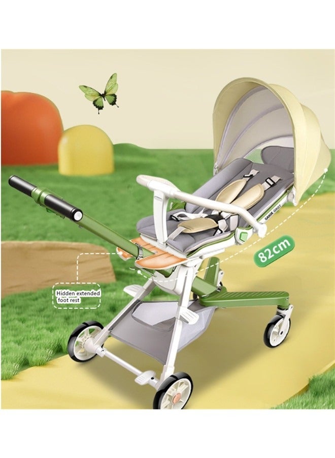 Lightweight Quick One Hand Fold 4 Wheels Baby Stroller With Top Tray