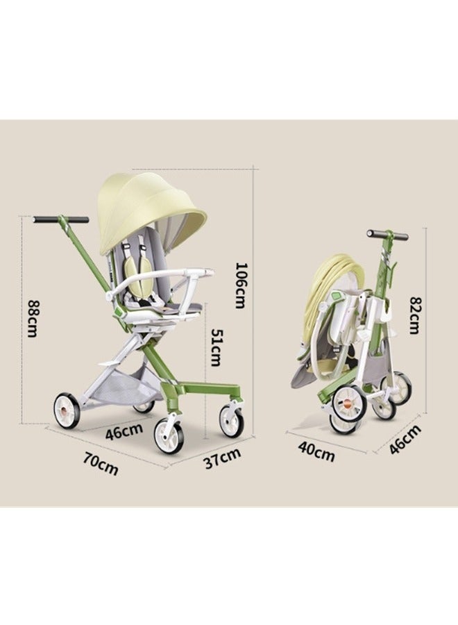 Lightweight Quick One Hand Fold 4 Wheels Baby Stroller With Top Tray