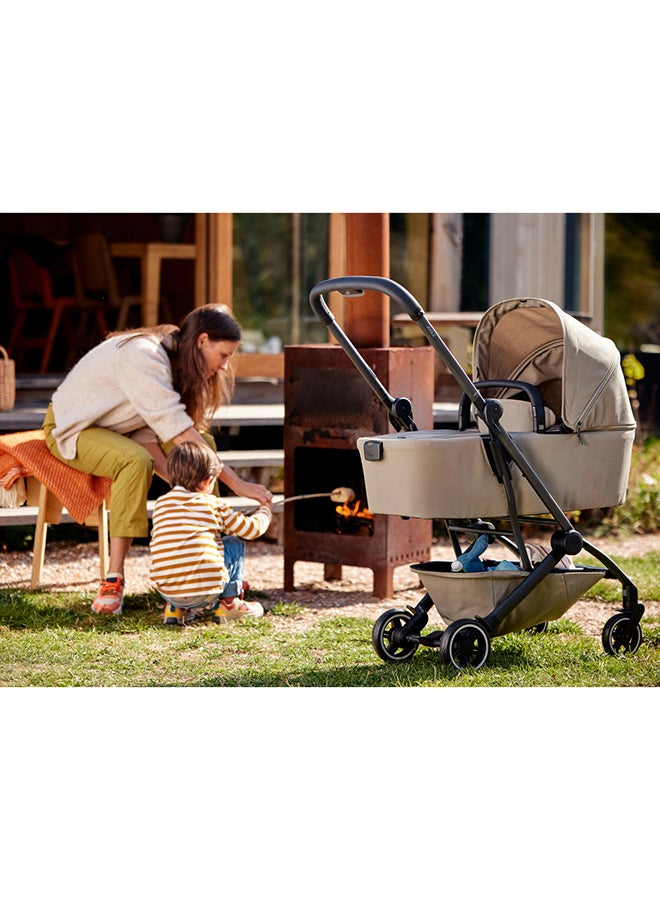 Joolz AER+ Carrycot for Stroller – Lightweight, Foldable & Travel-Friendly Baby Bassinet, Breathable Mattress, Ventilated Sun Hood, Newborn Comfort (0-6M) – Stone Grey