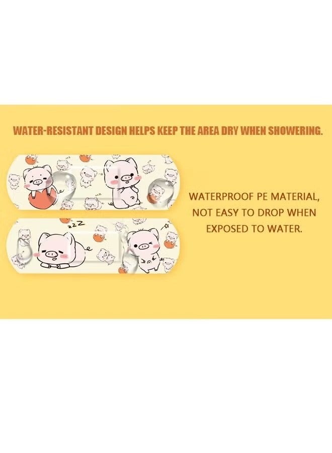 120 Pcs Cartoon Bandages Strips Band Aid, PE Material Hemostatic Waterproof Adhesive Bandages Strips Combination Pack, Cuts Scrapes First Aid Bandages for Family (Colorful)