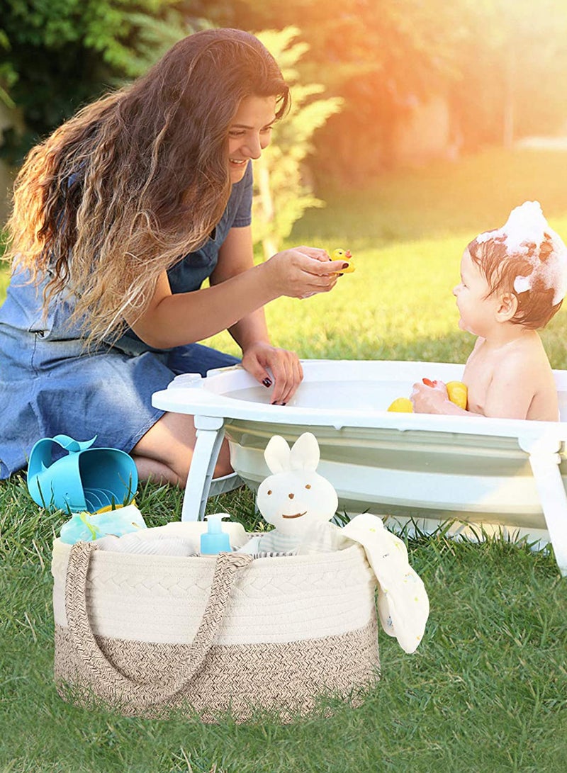 Cotton Rope Diaper Caddy - Ivory