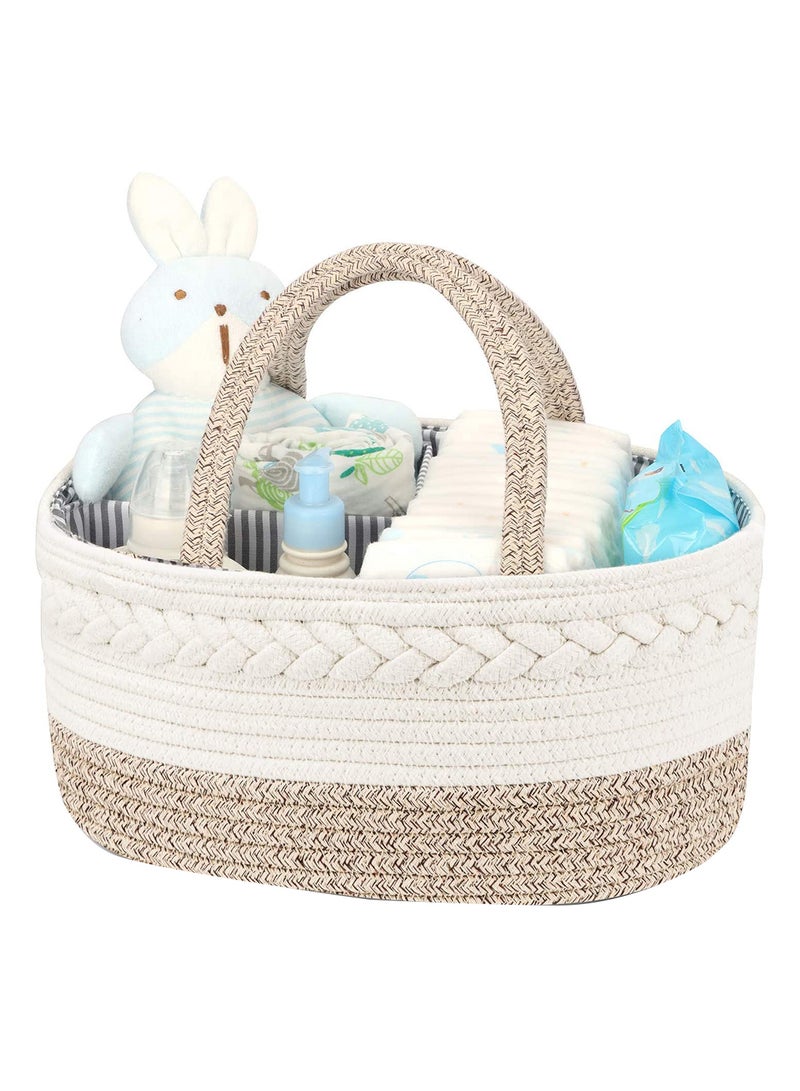 Cotton Rope Diaper Caddy - Ivory