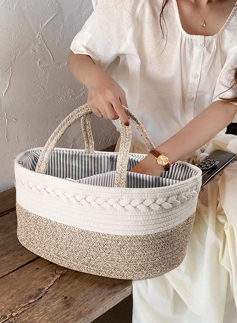 Cotton Rope Diaper Caddy - Ivory