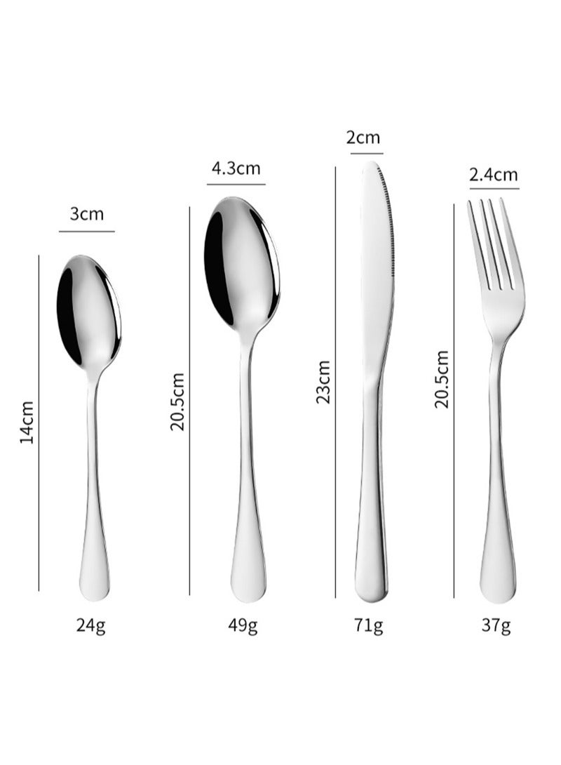 SUNHOME 24-Piece Stainless Steel Cutlery Set Silver