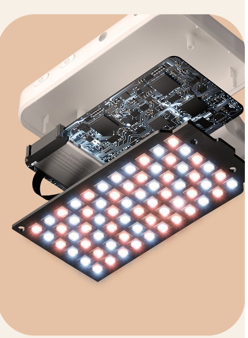 Photography Light Clip on Phone Laptop For Selfie Live Broadcasting Confrence Online Lesson Makeup Videos High Brightness 66 Beads Multiple Modes Black