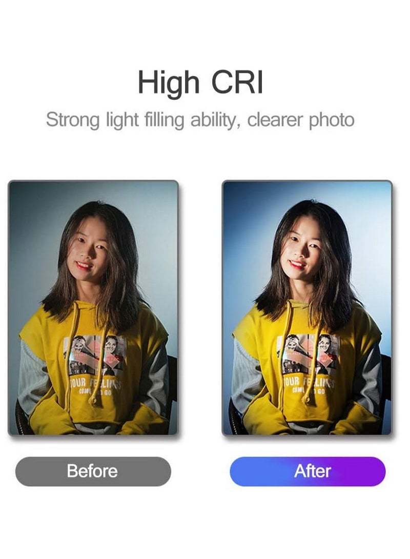 Fill Light 2W Fill Light Selfie Camera Lamp with Magnetic Adsorption USB Powered Adjustable Brightness Dimmable/Color Temperature Changing for Live Show Taking Pictures