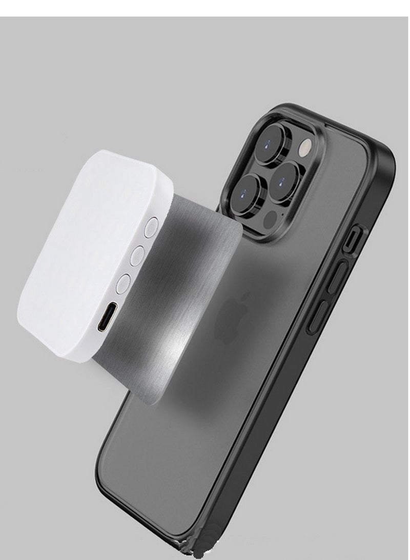 Fill Light 2W Fill Light Selfie Camera Lamp with Magnetic Adsorption USB Powered Adjustable Brightness Dimmable/Color Temperature Changing for Live Show Taking Pictures