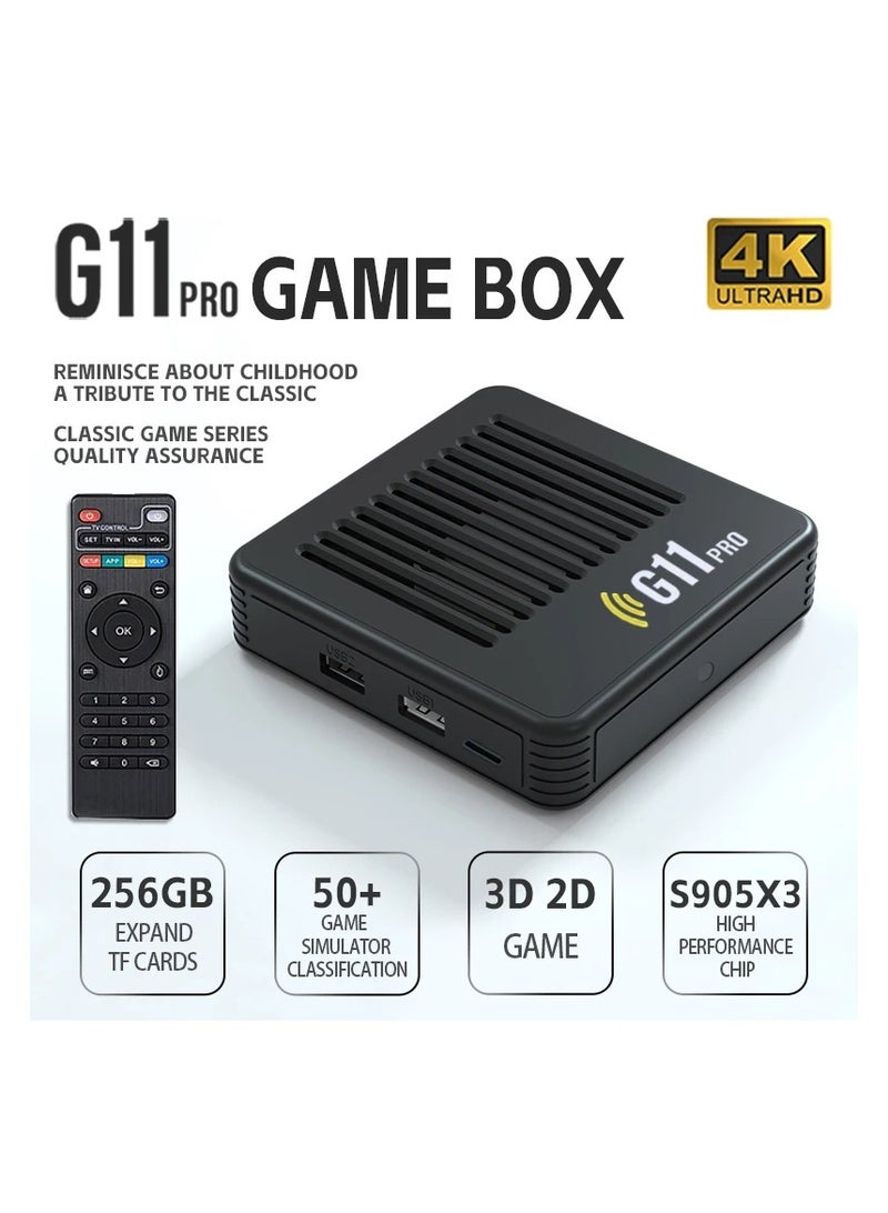 G11 Pro Game Box Dual System Video Game Console 128G Built in 40000+ Retro Games 2.4G Wireless Gamepad 4K HD Game Stick TV BOX