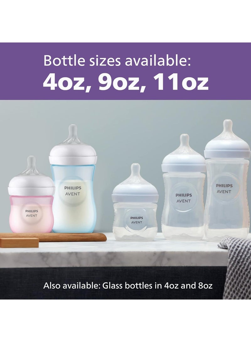 Natural Baby Bottle with Natural Response Clear 9oz 4pk SCY903/04 9 Ounce